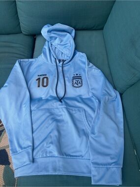 FA Light Blue Messi 10 Hooded Sweatshirt